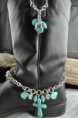 TURQUOISE CROSS AND BEAR BOOT JEWELRY SET